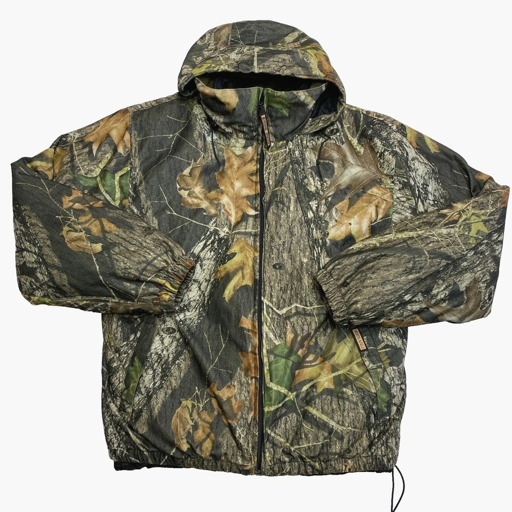 Sports Afield Jacket Mens Medium Green Realtree Hooded Hunting Camo